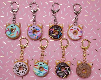 Donut Cat Keychain
