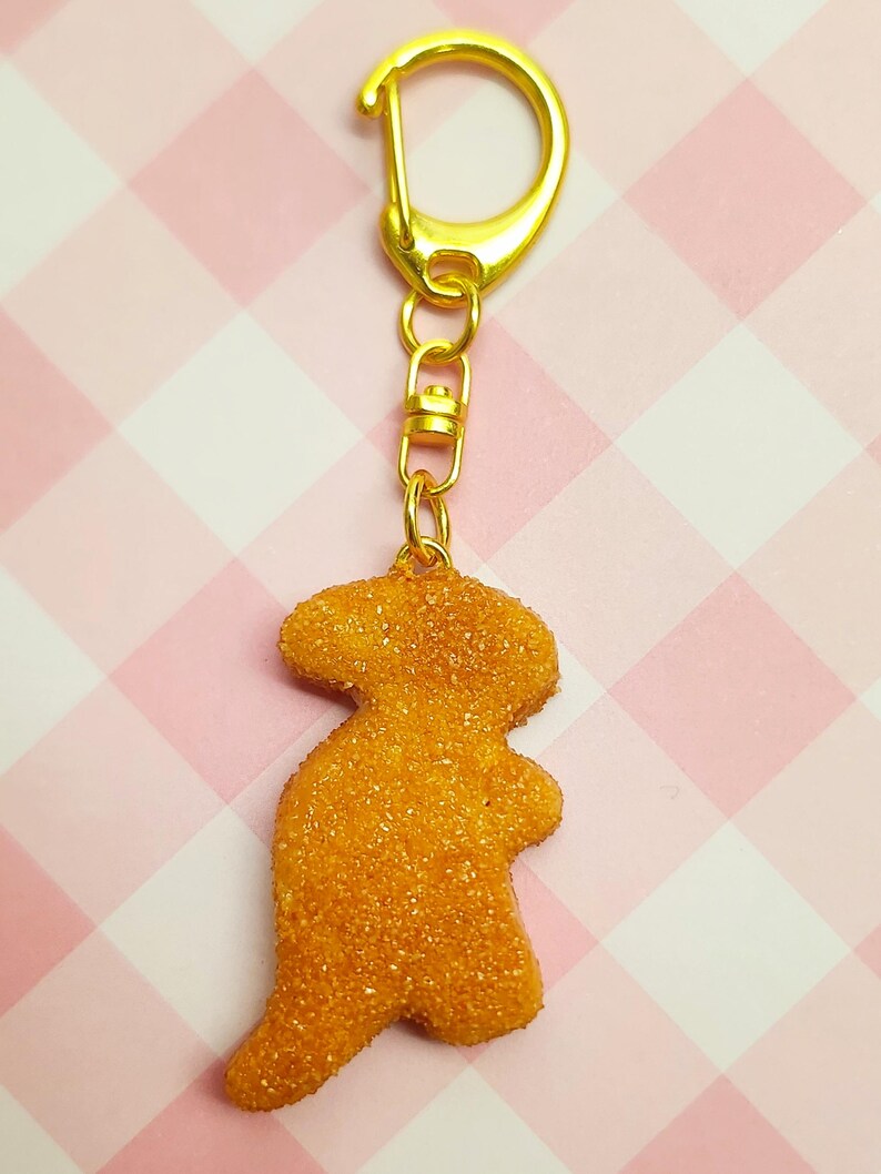 Nugget Key Chain Dinosaur Chicken Nugget Keychain - Etsy