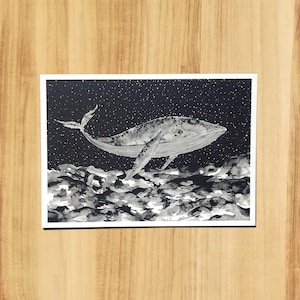 Carte postale Baleine cosmic - 10x15 cm