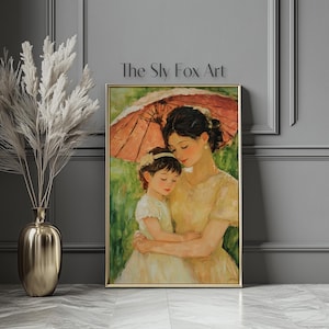Woman and Daughter | Mary Cassat Inspired Art | Cassat Print | Digital Art | Printable Wall Art | A-54