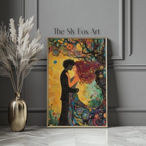 Vibrant Woman and Man | Gustav Klimt Inspired | Gustav Klimt | Printable Digital Art | Wall Art | A-68