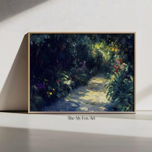 A Garden Pathway | Flower Path | Nature Wall Decor | Oil Painting | Digital Printable Art | A-43