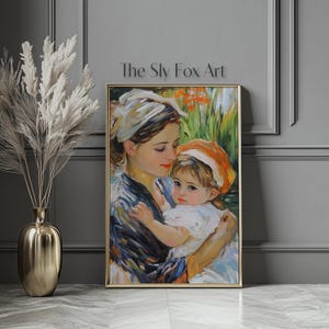 Mother and Daughter | Mary Cassat Inspired Art | Mary Cassat Print | Digital Art | Printable Wall Art | A-53