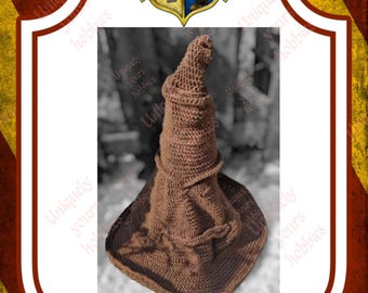Sombrero de mago/bruja con cara, patrón de crochet en PDF para descarga digital.