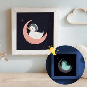 面白い動物の壁アート ピンク 宇宙猿 宇宙服 - A4 A3 A2
