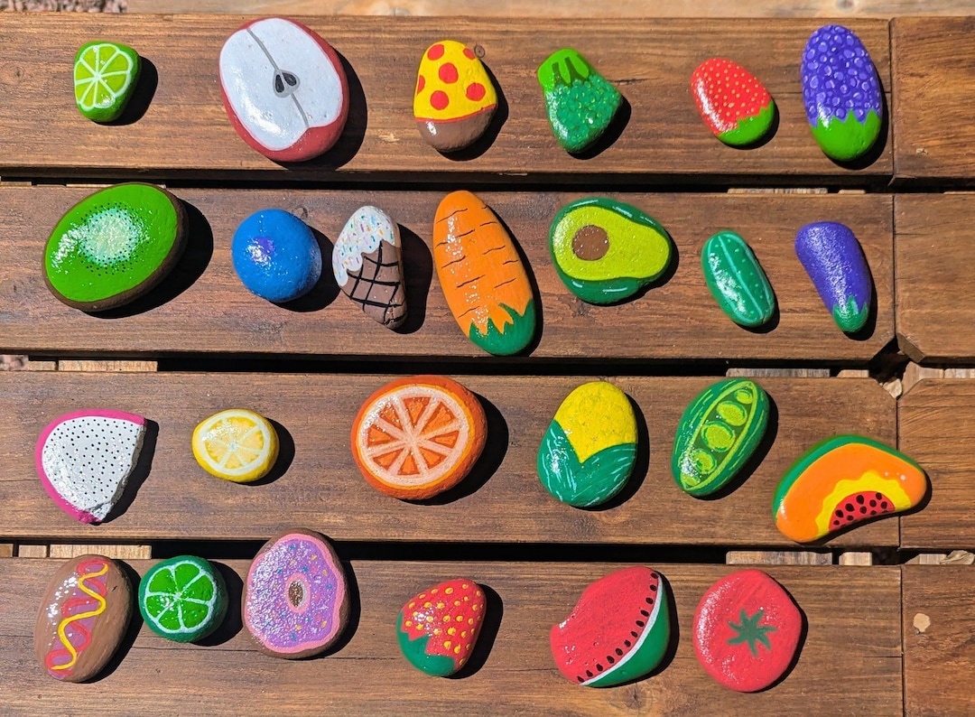 Foid Rocks Mud Kitchen Food Rocks- Hand Painted - Etsy