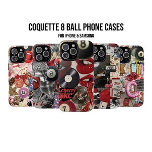 Coquette 8 Ball Collage Phone Case, Cute & Pretty Aesthetic, Y2K Gift, Iphone 16 15 14 13 12 11 Pro Max, Samsung S24 S23 S22 S21 Ultra Plus