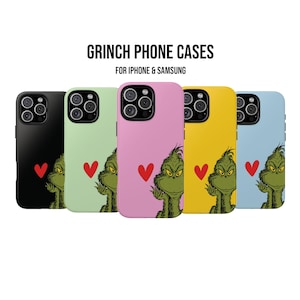 Funny Grinch Phone Case, Grinch Phone Cover, Gift For Girls, Iphone 16 15 14 13 12 11 Pro Max, Samsung S24 S23 S22 S21 Ultra Plus