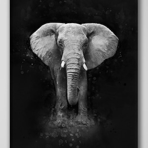 Large Elephant Wall Art | Watercolor Painting Print | Canvas Wall Art | Extra Large Wall Art | Framed Print | Unique Wall Art |Wall Hangings