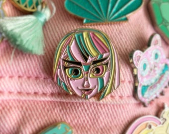 Rainbow Head Enamel Pin