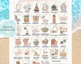Self Care Bucket List, Self Care Challenge, Self Love Challenge, Wellness Bucket List, Self Care Checklist, Self Care Activity, Self Care