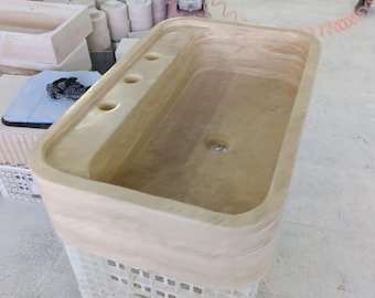 Travertine Natural Marble Sink Vanity, Luxury Bathroom Sink, Unique Stone Sink, Farmhouse Washbasin, Housewarming Gift, Powder Room Sink