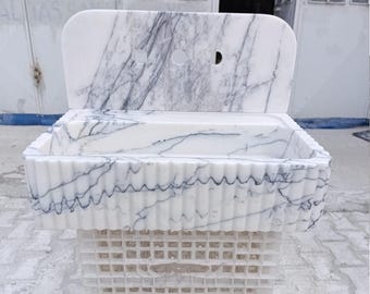 Handmade Lilac Marble Sink Vanity: Wall Mounted Bathroom Washbasin