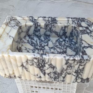 Calacatta Viola Marble Sink, Wall Mounted Sink Basin, Powder Room Sink Vanity, Custom Order Sink, Luxury Bathroom Sink, Farmhouse Washbasin