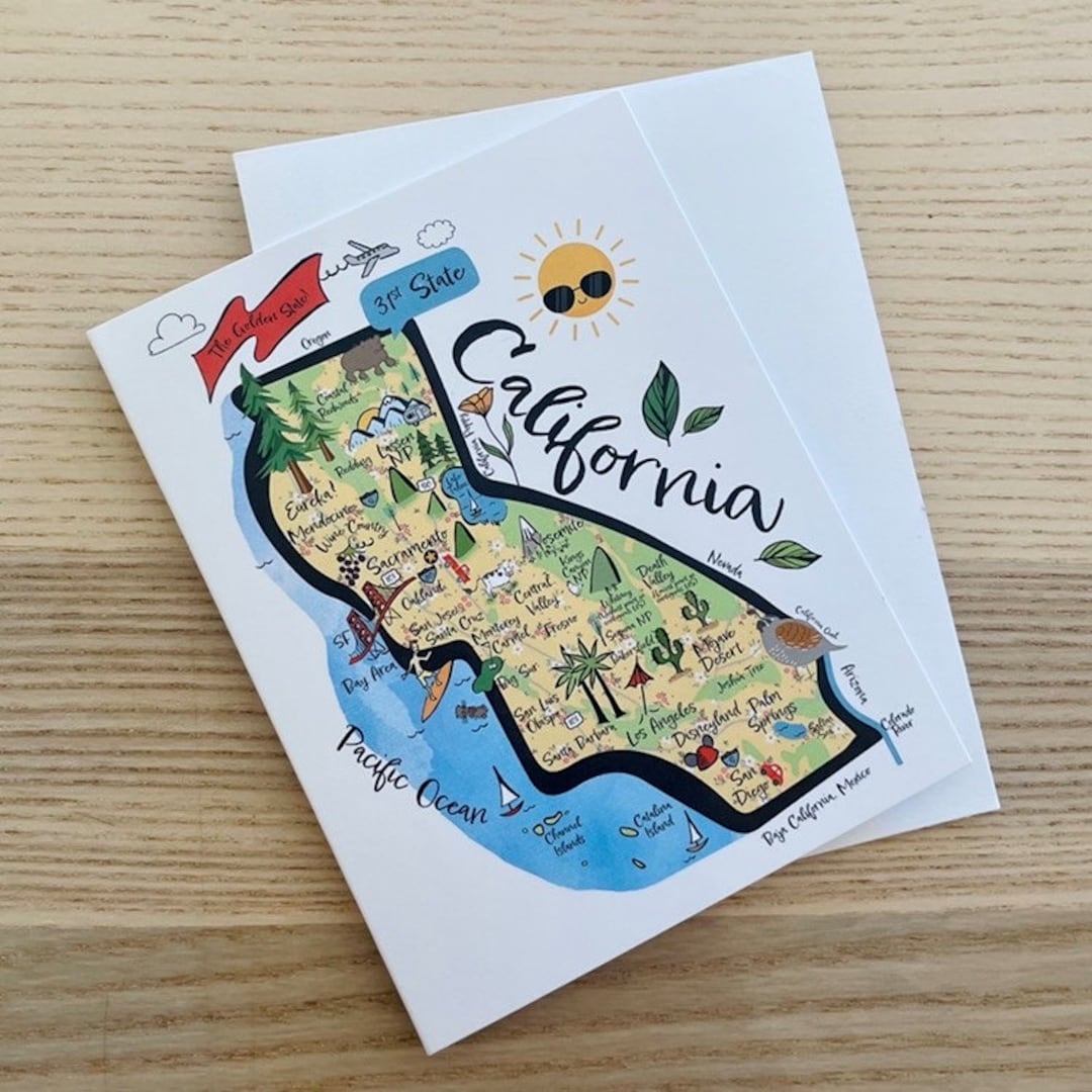California Note Card - Etsy