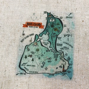Block Island, RI Letterpress Postcard