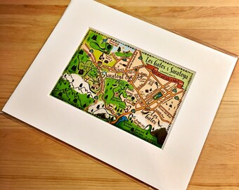 Los Gatos-Saratoga Map Art Print