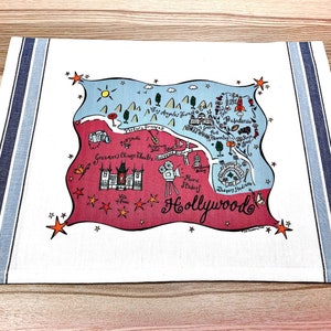 Hollywood Map Kitchen Tea Towel