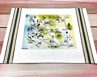 East Bay Map Kitchen/Tea Towel