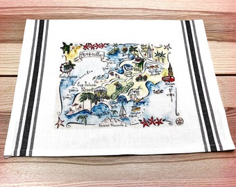 Anguilla Map Kitchen/Tea Towel