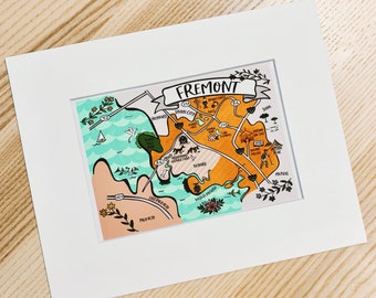 Fremont Map Art Print