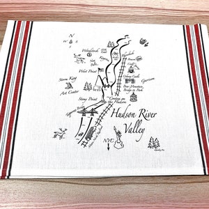 Hudson River Valley Map Kitchen/Tea Towel