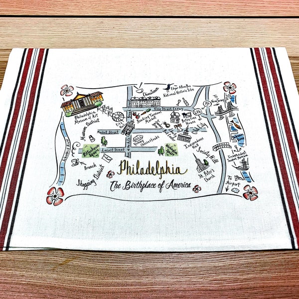 Philadelphia Map Kitchen/Tea Towel