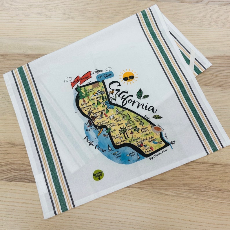 California Map Kitchen/Tea Towel image 1