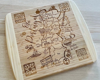 Portugal Laser Etched Bamboo Charcuterie Cutting Board