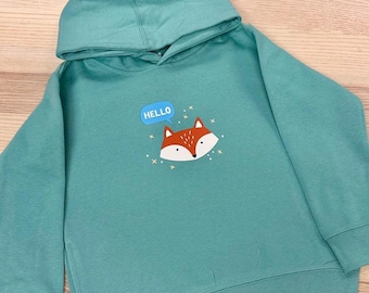 Hello Goodbye Fox! Illustrated Design Toddler Pullover Fleece Hoodie
