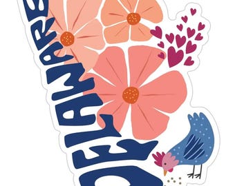 Delaware Calligraphic Vinyl Sticker
