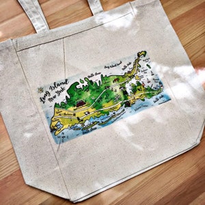 Long Island Heritage Zipper Tote - Canvas & Leather – Love The Island