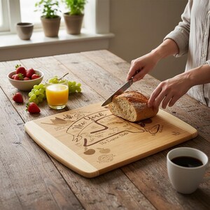 New York State Laser Etched Bamboo Charcuterie Cutting Board