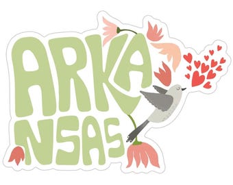 Arkansas Calligraphic Vinyl Sticker