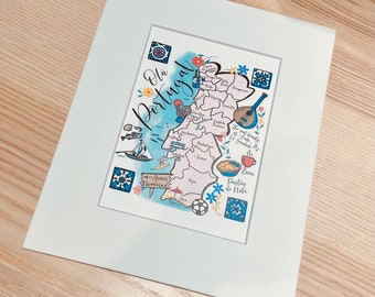 Portugal Map Art Print