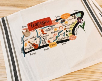 Tennessee Map Kitchen/Tea Towel