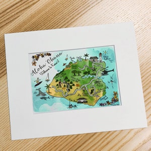 Kauai Map Art Print