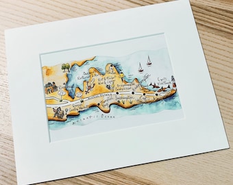 The Hamptons Map Art Print