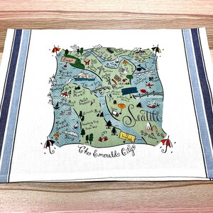 Seattle Map Kitchen/Tea Towel