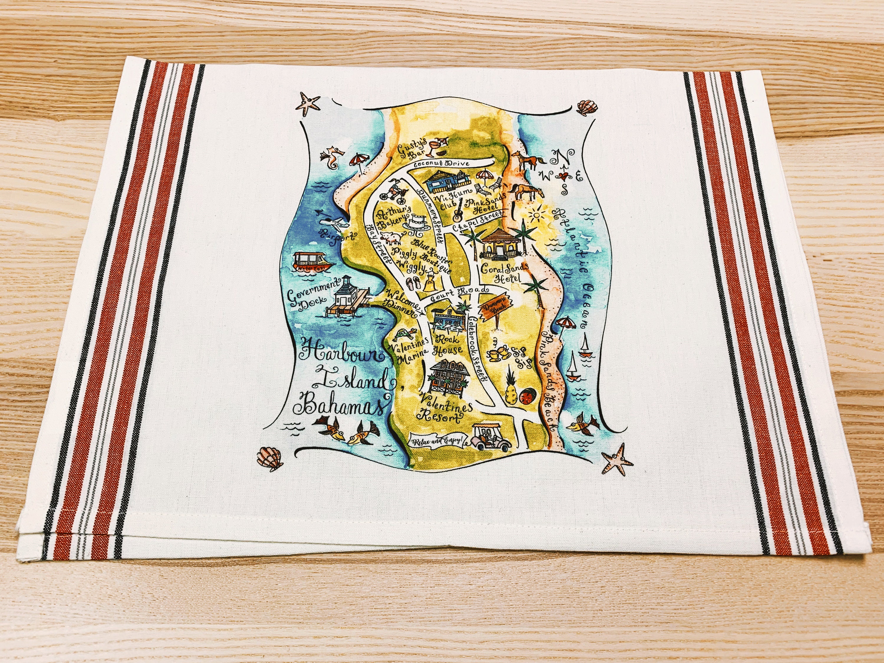 Hand-Lettered Biltmore Map Tea Towel