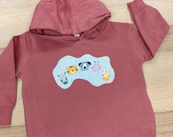 Zoo Friends Illustrated Design Toddler Pullover Fleece Hoodie