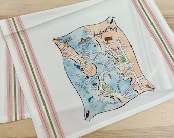 Longboat Key, Florida Illustrated Map Kitchen/Tea Towel