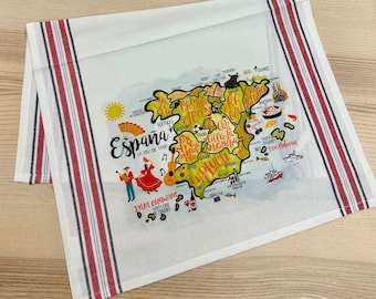 Spain Map Kitchen/Tea Towel
