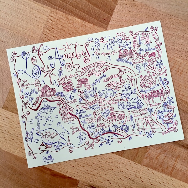 Los Angeles Postcard - Etsy