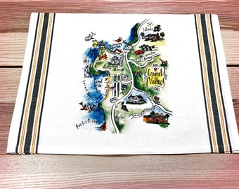 Carmel Valley Map Kitchen/Tea Towel