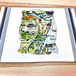 Jersey Shore Map Kitchen/tea Towel - Etsy