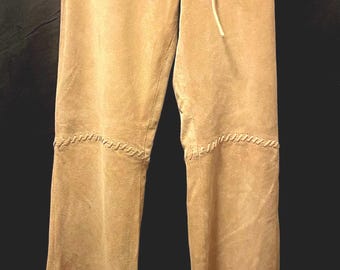 Pantalones DKNY VINTAGE personalizados de ante y satén RAROS