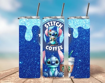 Vaso de acero inoxidable para café Blue Stitch de 20 oz