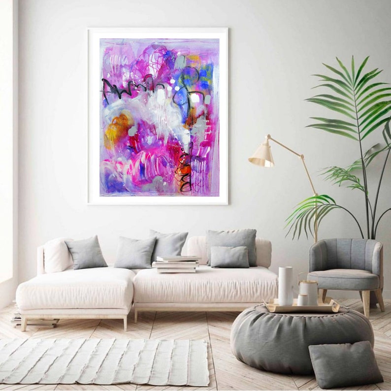Somewhere Over The Rainbow Energetic Abstract Painting Etsy