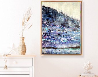 Ice Cave   -beautiful one off original abstract painting inspired by icicles and crystal caves.